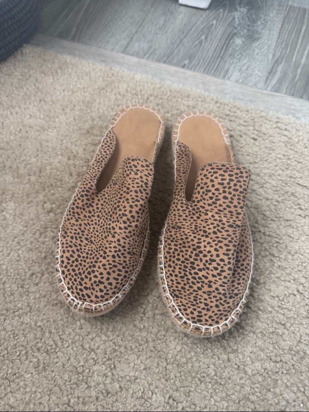 Universal Thread Leopard Print Slip-On Espadrille Mules - Tan/Black